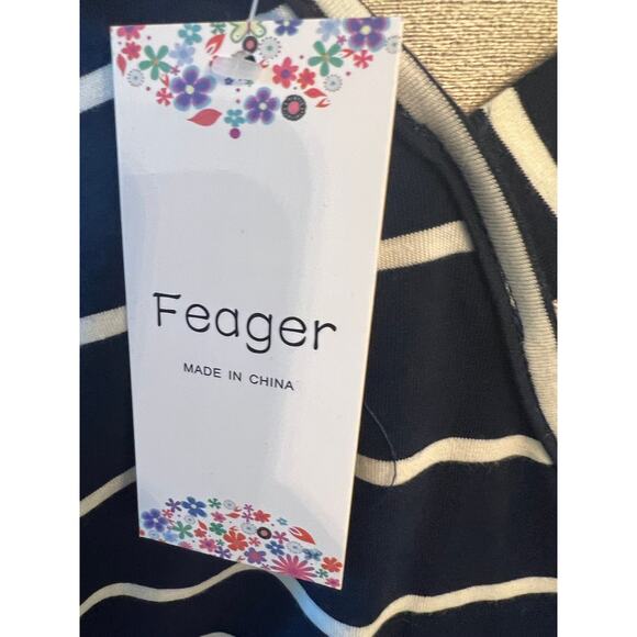 Feager Casual Striped Criss Cross Short Sleeve T Shirt Dress XL NWT - Picture 6 of 7